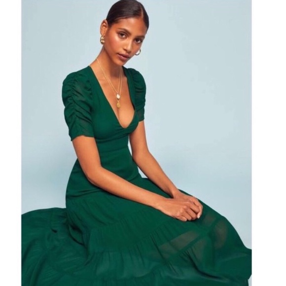 Reformation Dresses | Nwt Reformation Cosa Emerald Midi Dress | Poshmark